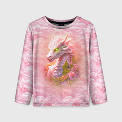 Лонгслив детский Розовый дракон с цветами сакуры, цвет: 3D-принт