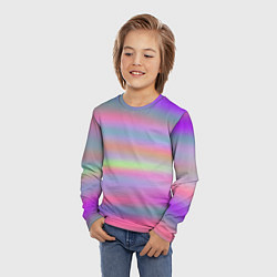 Лонгслив детский Голографические неоновые полосы, цвет: 3D-принт — фото 2