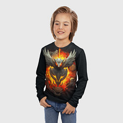 Лонгслив детский Огненный символ орла, цвет: 3D-принт — фото 2