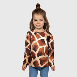 Лонгслив детский Пятнистый мех жирафа, цвет: 3D-принт — фото 2