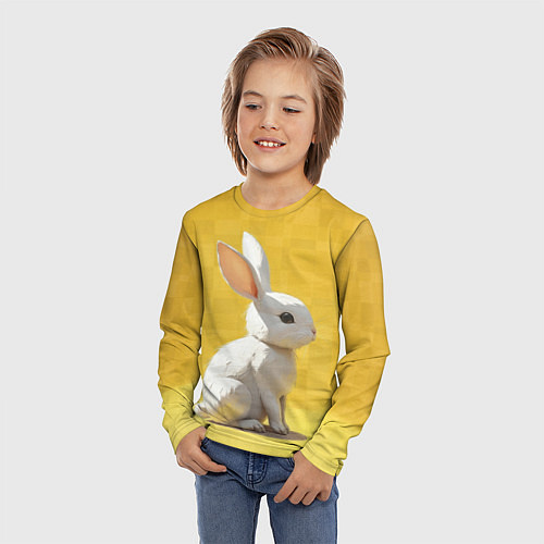 Детский лонгслив Белоснежный кролик / 3D-принт – фото 3