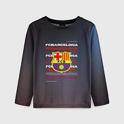 Лонгслив детский Логотип футбольный клуб Барселона, цвет: 3D-принт