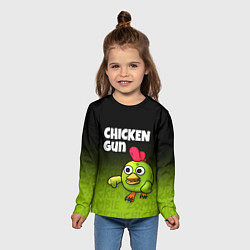 Лонгслив детский Chicken Gun - Zombie Chicken, цвет: 3D-принт — фото 2