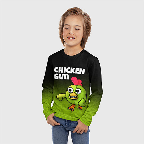 Детский лонгслив Chicken Gun - Zombie Chicken / 3D-принт – фото 3