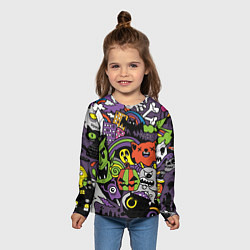 Лонгслив детский Страшно веселые монстры, цвет: 3D-принт — фото 2