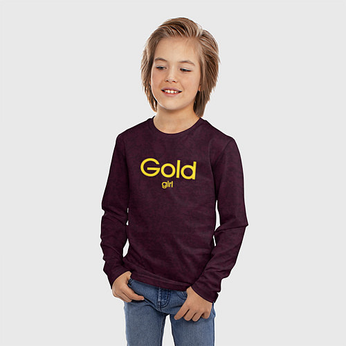 Детский лонгслив Gold girl / 3D-принт – фото 3