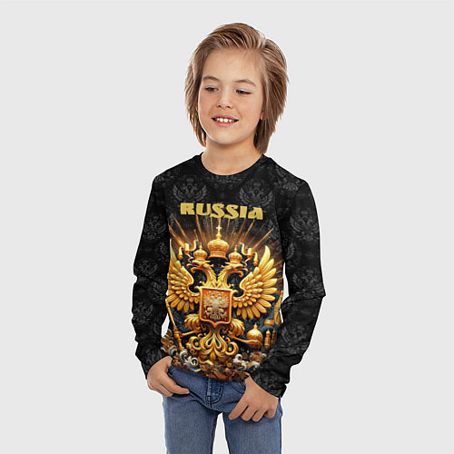Детский лонгслив Russia gold / 3D-принт – фото 3