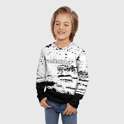 Детский лонгслив Deathloop чёрные краски / 3D-принт – фото 3