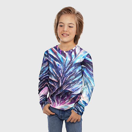 Детский лонгслив Синий драгоценный камень / 3D-принт – фото 3