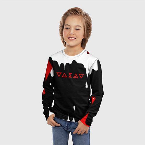 Детский лонгслив Ведьмак краски подтёки / 3D-принт – фото 3