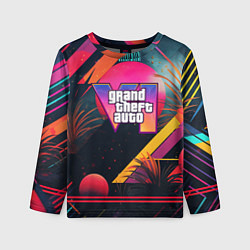 Лонгслив детский GTA 6 logo абстракция яркая, цвет: 3D-принт