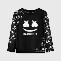 Лонгслив детский Marshmello белое лого, цвет: 3D-принт