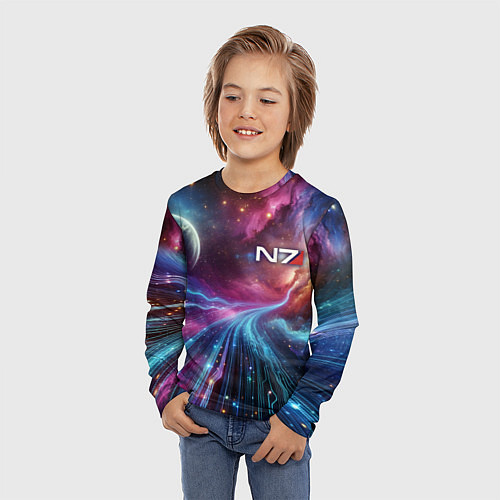 Детский лонгслив Mass Effect - N7 / 3D-принт – фото 3