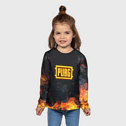 Лонгслив детский Pubg fire abstraction, цвет: 3D-принт — фото 2