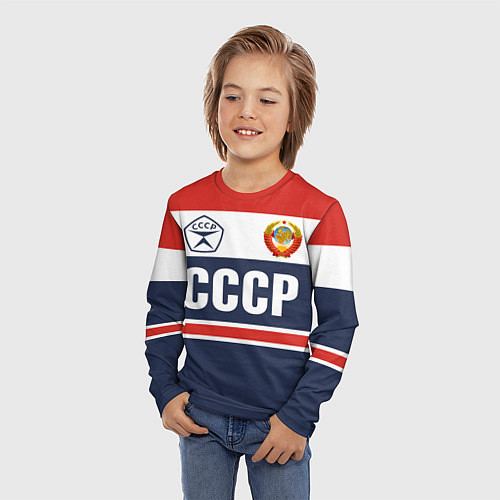 Детский лонгслив СССР - Союз Советских Социалистических Республик / 3D-принт – фото 3