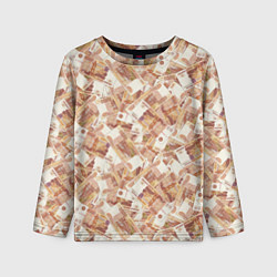 Лонгслив детский Деньги - купюры в 5 тысяч рублей, цвет: 3D-принт