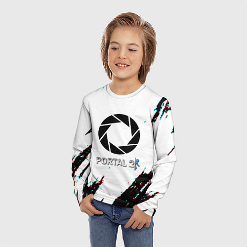 Детский лонгслив Portal 2 краски валв / 3D-принт – фото 3
