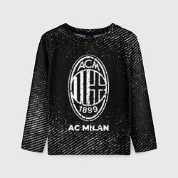 Лонгслив детский AC Milan с потертостями на темном фоне, цвет: 3D-принт