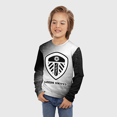 Детский лонгслив Leeds United sport на светлом фоне / 3D-принт – фото 3