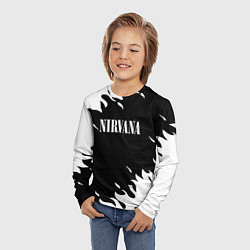 Лонгслив детский Nirvana текстура огонь, цвет: 3D-принт — фото 2
