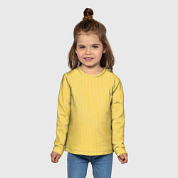 Лонгслив детский Жёлтый в белую полоску, цвет: 3D-принт — фото 2