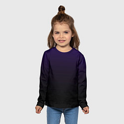 Лонгслив детский Фиолетово-чёрный тёмный градиент, цвет: 3D-принт — фото 2