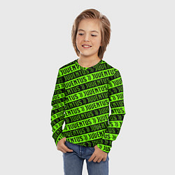 Лонгслив детский Juventus green pattern sport, цвет: 3D-принт — фото 2