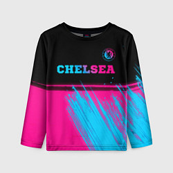 Лонгслив детский Chelsea - neon gradient посередине, цвет: 3D-принт