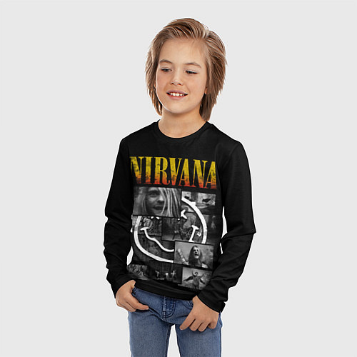 Детский лонгслив Nirvana forever / 3D-принт – фото 3
