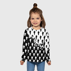 Лонгслив детский Billie Eilish pattern black, цвет: 3D-принт — фото 2