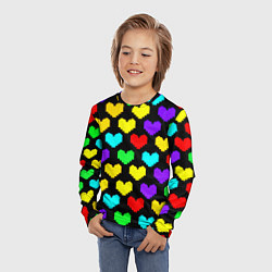 Лонгслив детский Undertale heart pattern, цвет: 3D-принт — фото 2