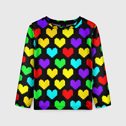 Лонгслив детский Undertale heart pattern, цвет: 3D-принт