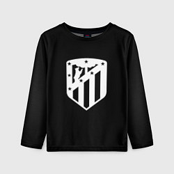 Лонгслив детский Атлетико Мадрид белое лого фк, цвет: 3D-принт