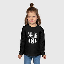 Лонгслив детский Barcelona fc club белое лого, цвет: 3D-принт — фото 2