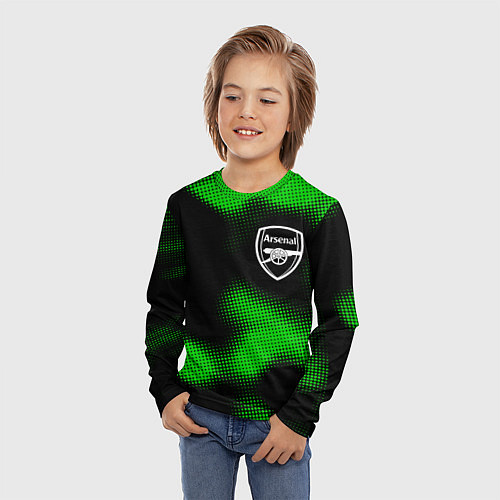 Детский лонгслив Arsenal sport halftone / 3D-принт – фото 3