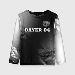 Лонгслив детский Bayer 04 sport на темном фоне посередине, цвет: 3D-принт