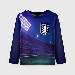 Лонгслив детский Aston Villa ночное поле, цвет: 3D-принт