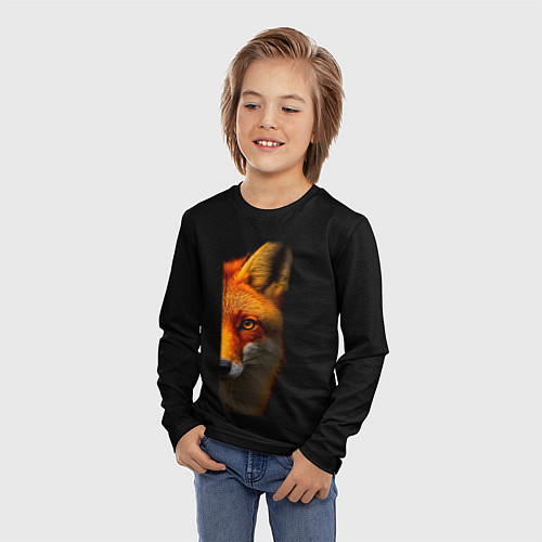 Детский лонгслив Морда рыжей лисы / 3D-принт – фото 3