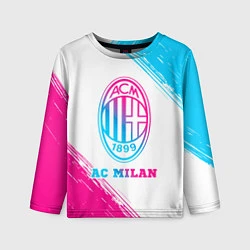 Лонгслив детский AC Milan neon gradient style, цвет: 3D-принт