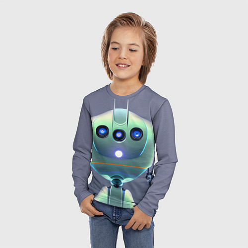 Детский лонгслив Робот человекоподобный / 3D-принт – фото 3