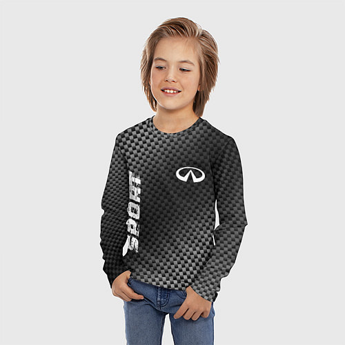 Детский лонгслив Infiniti sport carbon / 3D-принт – фото 3
