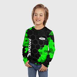 Лонгслив детский Ford green sport hexagon, цвет: 3D-принт — фото 2