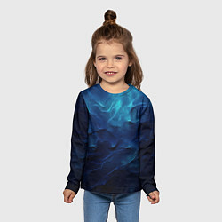 Лонгслив детский Абстрактные волны глубины, цвет: 3D-принт — фото 2