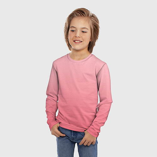 Детский лонгслив Нежный розовый градиент / 3D-принт – фото 3