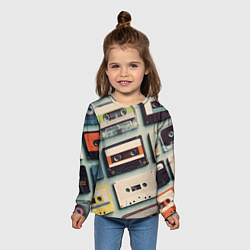Лонгслив детский Ретро аудио кассеты, цвет: 3D-принт — фото 2