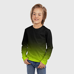 Лонгслив детский Чёрно-салатовый градиент, цвет: 3D-принт — фото 2