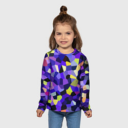 Лонгслив детский Мозаика фиолетовая, цвет: 3D-принт — фото 2