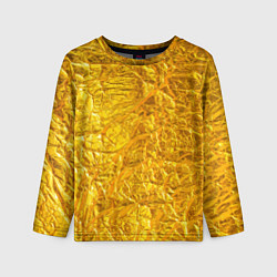 Детский лонгслив Текстура золотой мятой поверхности