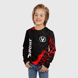Лонгслив детский Changan red sport tires, цвет: 3D-принт — фото 2