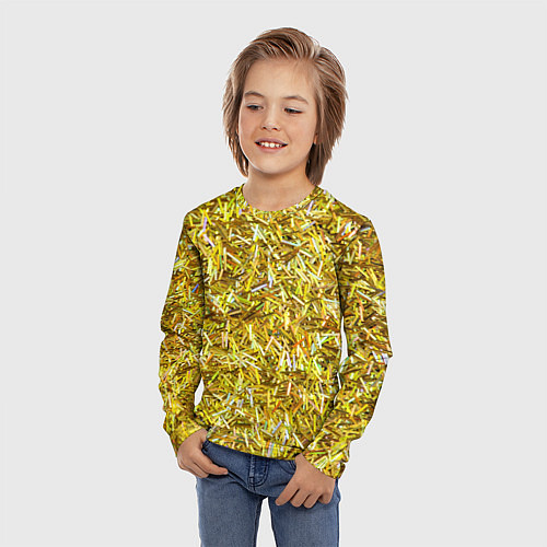 Детский лонгслив Золотые ленточки / 3D-принт – фото 3